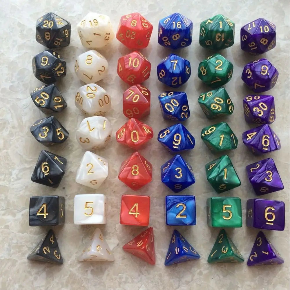 7Pcs Double-Colors Polyhedral DicePolyhedral Dice Game For RPG Dungeons And Dragons DND RPG MTG D20 D12 D10 D8 D6 D4 Table Game