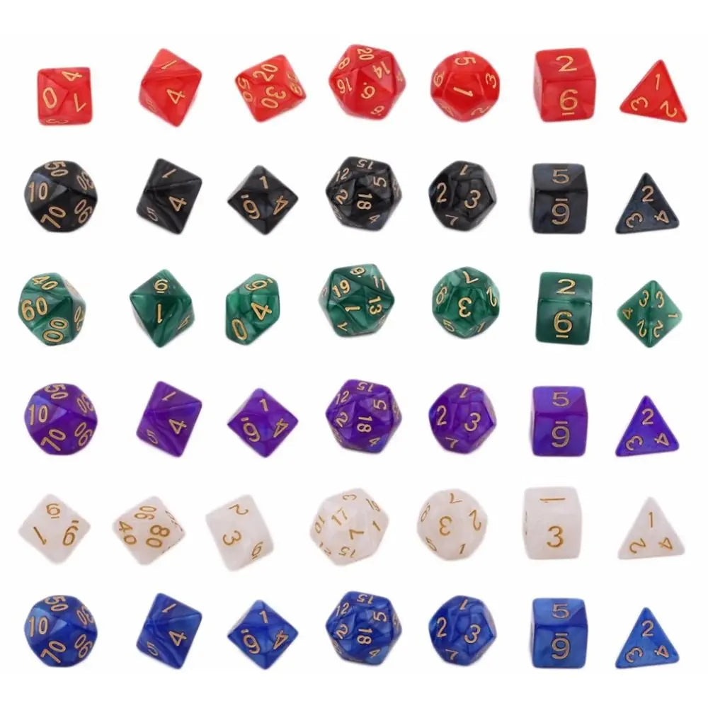 7Pcs Double-Colors Polyhedral DicePolyhedral Dice Game For RPG Dungeons And Dragons DND RPG MTG D20 D12 D10 D8 D6 D4 Table Game