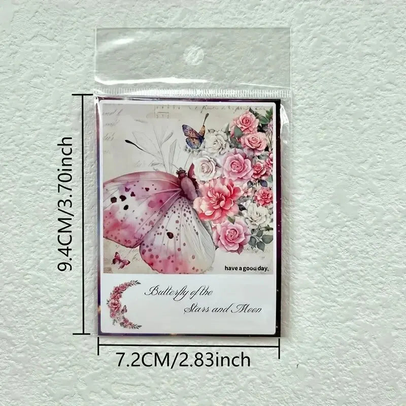 30 PCs Butterfly Flower Themed DIY Decorative Stickers Pack Decorative Stickers For Scrapbook Label Diary Album Planner