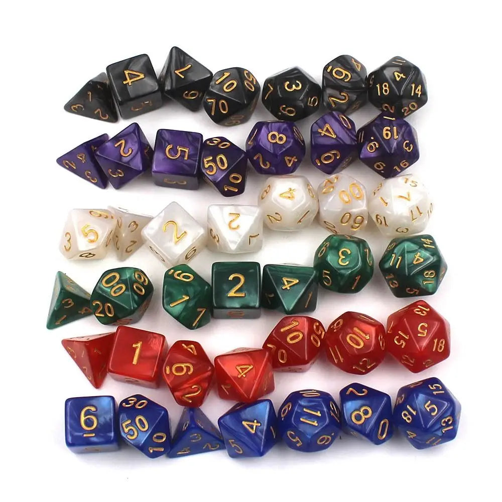 7Pcs Double-Colors Polyhedral DicePolyhedral Dice Game For RPG Dungeons And Dragons DND RPG MTG D20 D12 D10 D8 D6 D4 Table Game