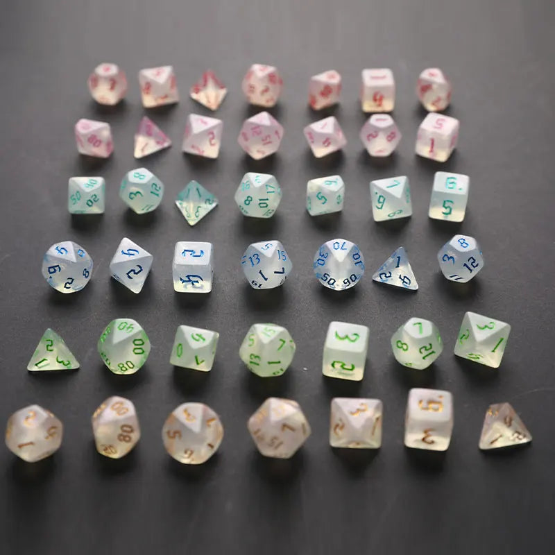 New Dual Color Multi Faced Dragon And Dungeon Game Dice Board Game Color (7 Pieces Per Set) Gaming Gift-Add Fun To Games!