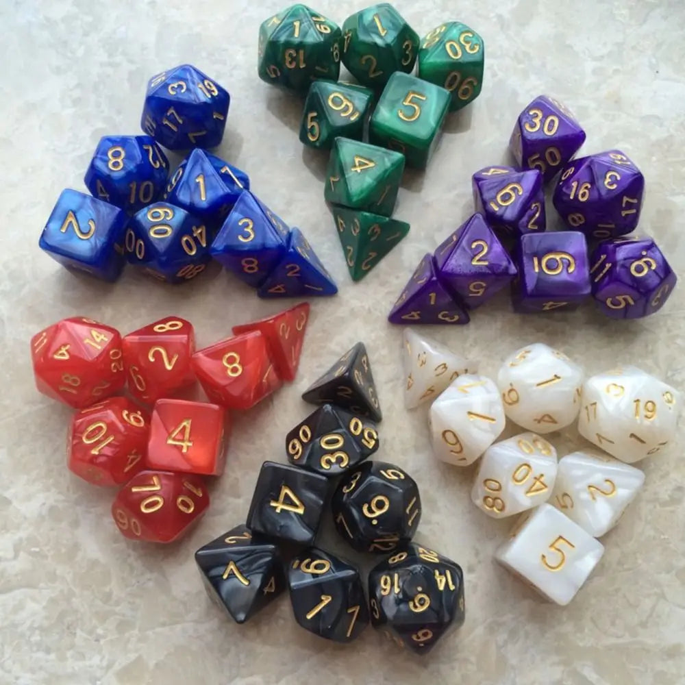 7Pcs Double-Colors Polyhedral DicePolyhedral Dice Game For RPG Dungeons And Dragons DND RPG MTG D20 D12 D10 D8 D6 D4 Table Game