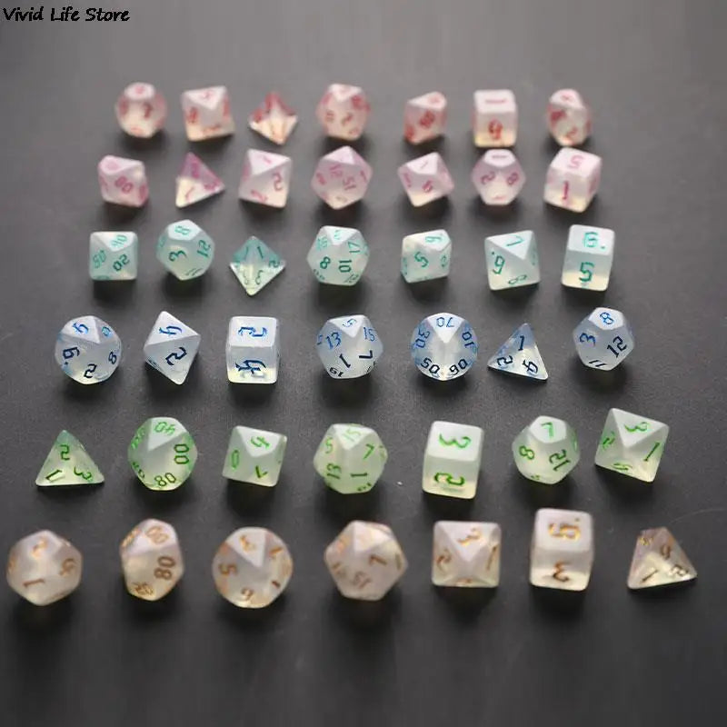 New Dual Color Multi Faced Dragon And Dungeon Game Dice Board Game Color (7 Pieces Per Set) Gaming Gift-Add Fun To Games!