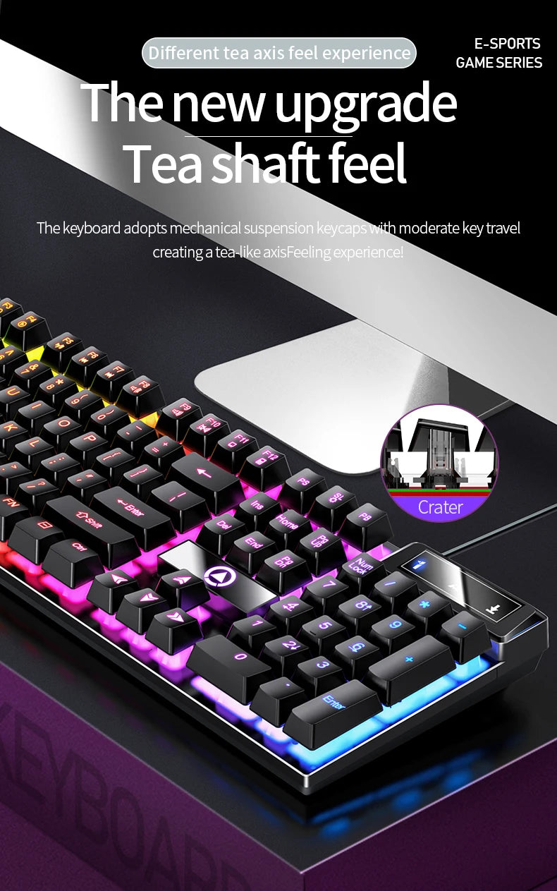 YINDIAO Keyboard Gaming Wired Laptop Desktops PC Computer Office Accessories Low Profile Gamer Keyboards With Numpad