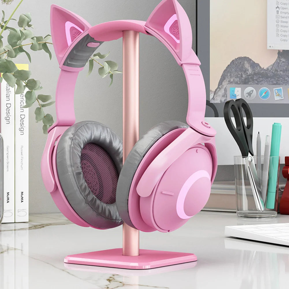 Aluminium Alloy Headphone Stand Holder Space Saving Gaming Headset Stand Rack Desktop Organizer Display Earphone Hanger Bracket