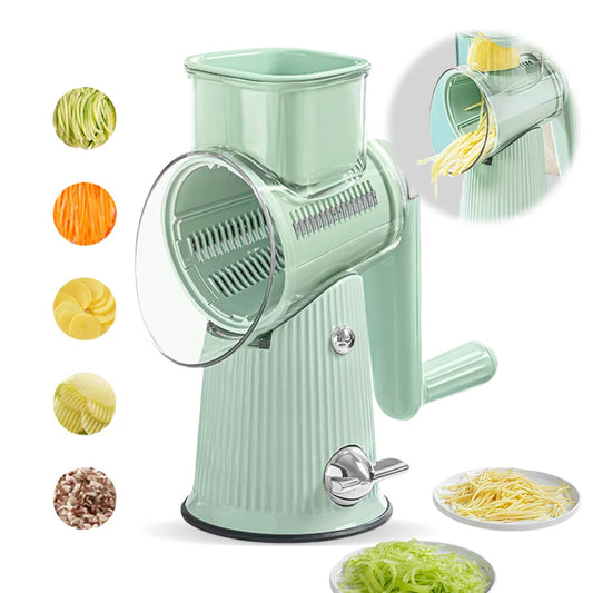 5 In 1 Vegetable Slicer With Handle Cheese Grater Hand Crank With 5 Group Blades Food Chopper Easy To Clean Kitchen Gadgets