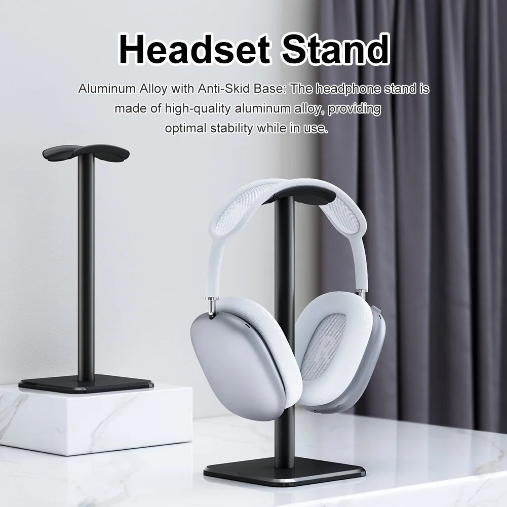 Aluminium Alloy Headphone Stand Holder Space Saving Gaming Headset Stand Rack Desktop Organizer Display Earphone Hanger Bracket