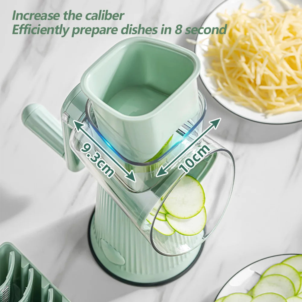 5 In 1 Vegetable Slicer With Handle Cheese Grater Hand Crank With 5 Group Blades Food Chopper Easy To Clean Kitchen Gadgets