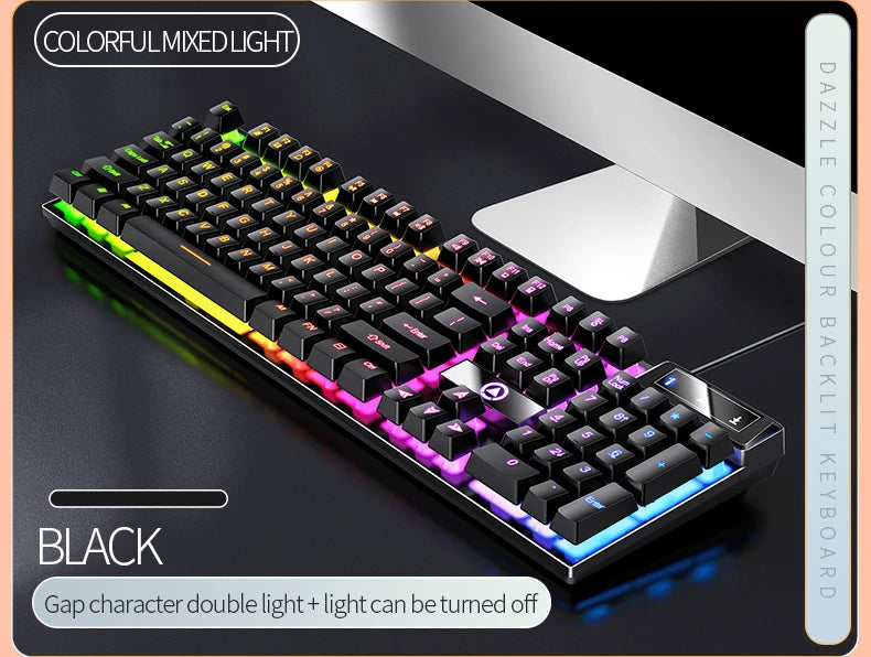 YINDIAO Keyboard Gaming Wired Laptop Desktops PC Computer Office Accessories Low Profile Gamer Keyboards With Numpad