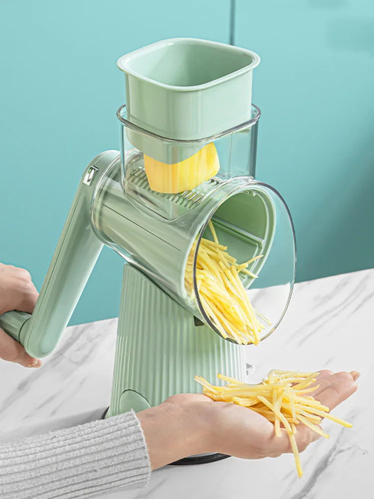 5 In 1 Vegetable Slicer With Handle Cheese Grater Hand Crank With 5 Group Blades Food Chopper Easy To Clean Kitchen Gadgets